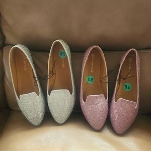 Set of Metallic Rhinestone Smoker Shoes! NEW! Rampage. 2 Pairs Blingy!!